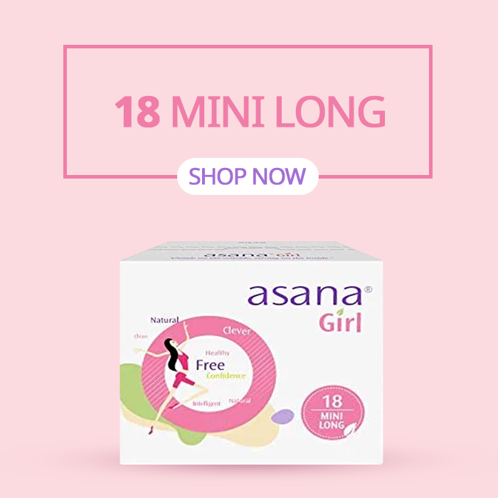 asana girl teen mini long pads heavy flow