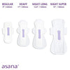 asana woman long overnight nighttime natural pads