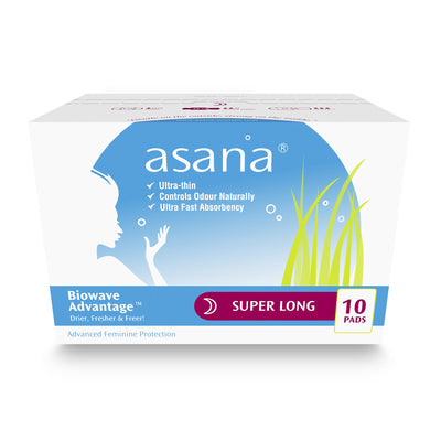 Asana Woman Super Long Overnight Maxi Pads Latex Chlorine Free